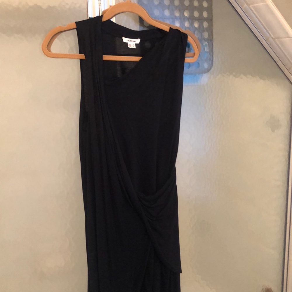 Helmut Lang Black Draped Dress